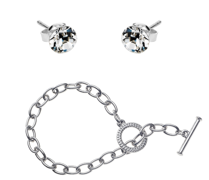 Tiffany-Style Bracelet and Solo Stud Earrings Set
